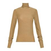 Gylden Lurex Højhalset Sweater