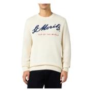 Hvid Sweater Bombardino Après Ski Broderi