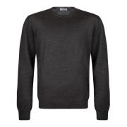 Mørkegrå Crew Neck Uld Silke Sweater