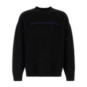 Sort Uldblandingsstilfuld Sweater