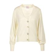 Elegant Hvid Cardigan Sweaters