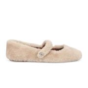 Eco-Fur Flade Sko i Beige