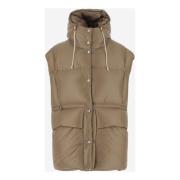 Beige Nylon Polstret Vest Italien