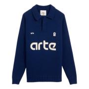 Strikket Fodbold Polo Sweater