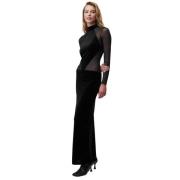 Velvet Maxi Kjole Sort