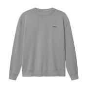 Logo-broderet sweatshirt i grå