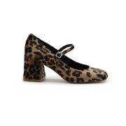 Leopard Velvet Heel Pumps