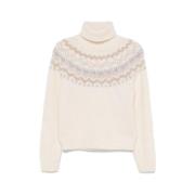 Ivory Jacquard Uld Sweater