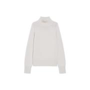 Beige Raglan Høj Hals Sweater