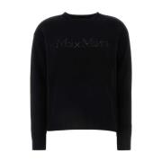 Sort sweater med logo dekoration