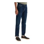 Mørk Vask Stræk Denim Traditionelle Fit Jeans