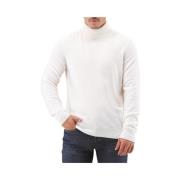 Hvid Cashmere Uld Turtleneck Sweater