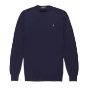 Blå Herre Pullover med Frontlogo