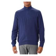 Strikket Half Zip Rustic Navy Heather