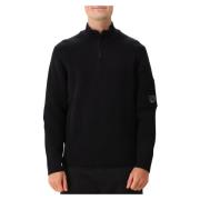 Ribbet Half-Zip Strik Trøje