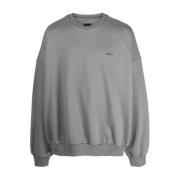 Grå Logo Sweatshirt Bomuld Crew Neck