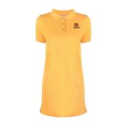 Logo Polo Midi Kjole i Orange