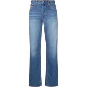 Blå Straight Jeans Casual Stil