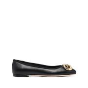 Elegant Sort Læder Ballerina Flats