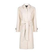 Beige Trench Coat Regnfrakke Polyester