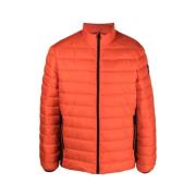 Orange Puffer Down Jacket med Side Logo