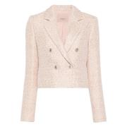 Pink Elegant Bouclé Blazer