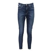 Blå Denim Super Skinny Ankel Jeans