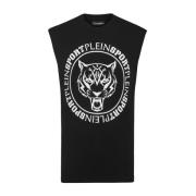 Sort ærmeløs Carbon Tiger T-shirt