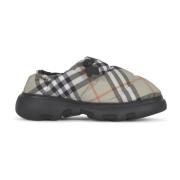 Quiltede Equestrian Mules med Check Print