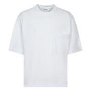 Hvid Oversize Lomme T-shirts og Polos