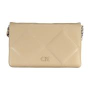 Beige Crossbody Taske med Clip Lukning