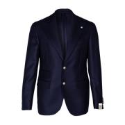 Herre uld blazer med metal knapper