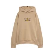 Beige Unisex Hoodie Felpa