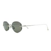 Rimless Oval Solbriller, Palladium Hvid/Grå