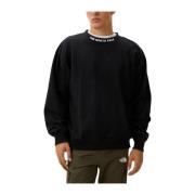 Ribbet crew neck sweatshirt med logo