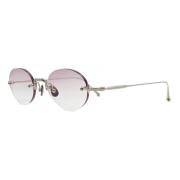 Rimless Oval Solbriller i Palladium Hvid/Violet