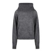 Mohair blanding sweater med høj krave