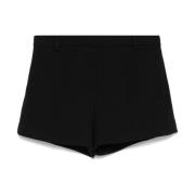 Sort Uld Crepe Shorts