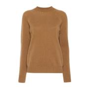 Gyldenbrun lammeuld ribstrikket sweater