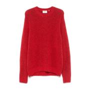 Rød Strikket Crew Neck Sweater