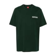 Grøn Jersey Logo Print T-shirt