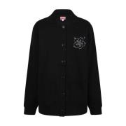 Sort Constellation Cardigan med Blomst Crest