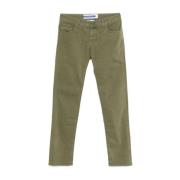 Grøn Gabardine Slim Fit Bukser