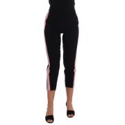 Stretch Pink Stripes Capri Bukser