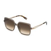 Brune Acetat Dame Solbriller med Degraded Linse