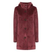 Bordeaux Velvet Parka med Hætte