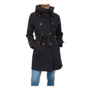 Stilfuld Sort Parka Trench Frakke