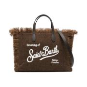 Elegant Brun Uldblanding Tote Taske