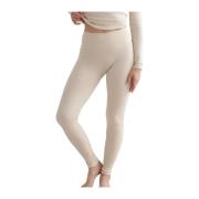 Café Au Lait Ribbed Wool Leggings