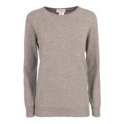 Grå Uld Cashmere Crew Neck Sweater